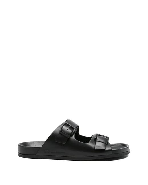 AMI Black Buckle Strap Sliders for men