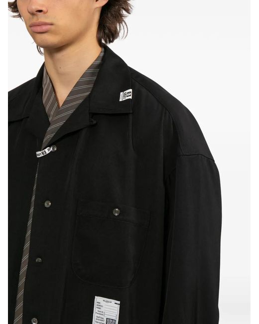 Maison Mihara Yasuhiro Black Logo-Patch Shirt for men