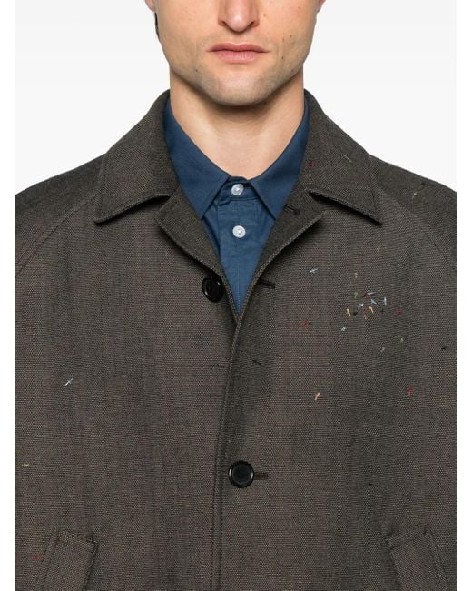Undercover Gray Decorative-Stitching Coat for men