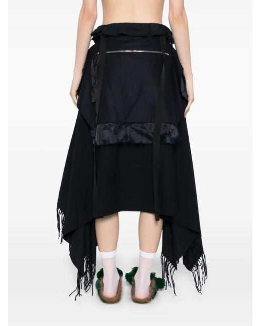 Midorikawa Black Panelled Skirt