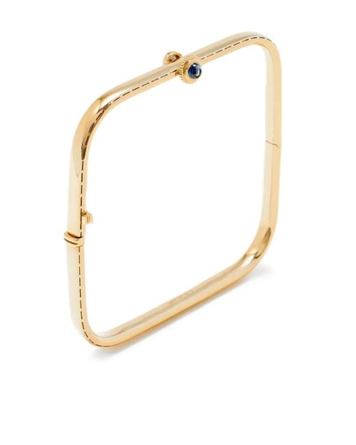 Yvonne Léon White 9Ct Jonc Gousset Diamond And Sapphire Bracelet