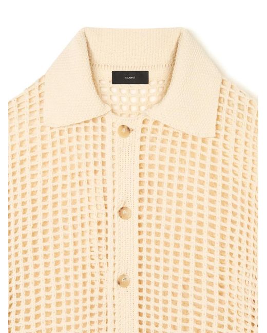 Alanui Natural Where The Wave Begins Openwork Buttoned Shirt for men