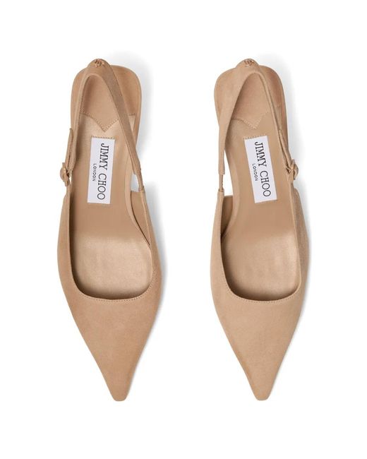 Jimmy Choo Natural Amel 50 Pointed Slingback Pumps