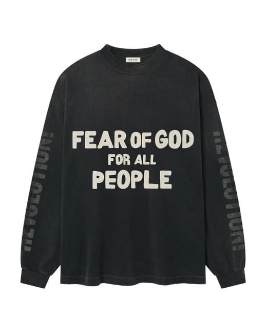 Fear Of God Black Open Our Future Long-Sleeve T-Shirt for men