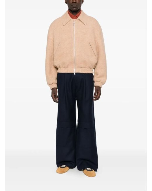 Jil Sander Natural Zip-Front Pocket Bomber Jacket for men