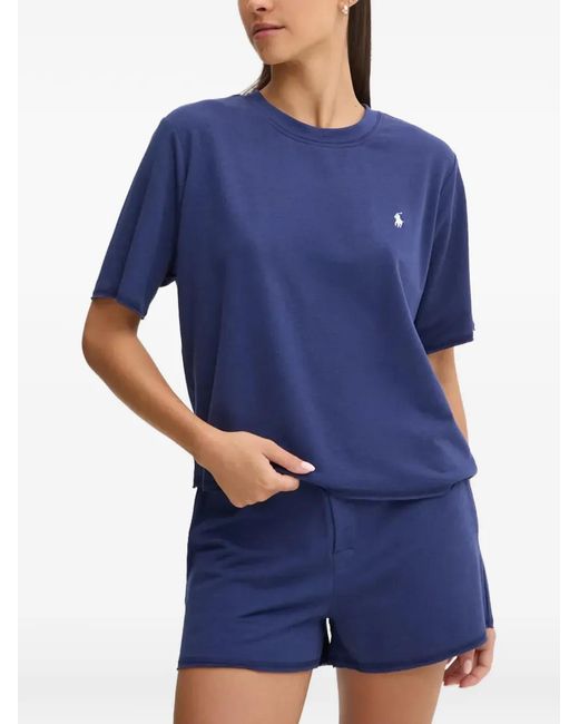 Polo Ralph Lauren Blue Logo-Embroidered T-Shirt