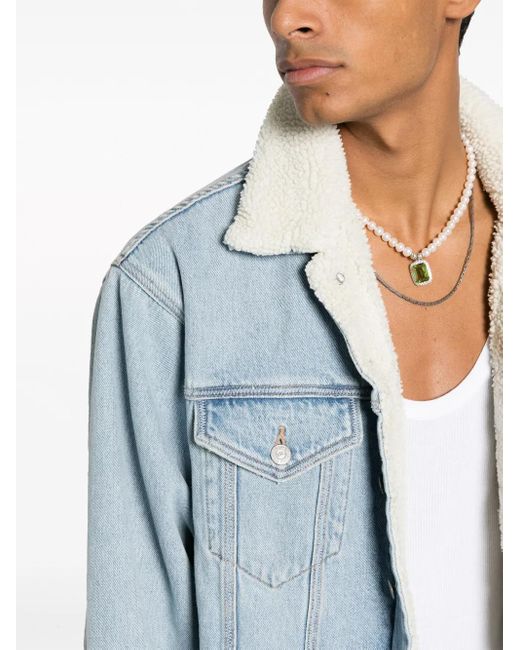 ERL Blue X Levi's Shearling-trimmed Denim Jacket for men