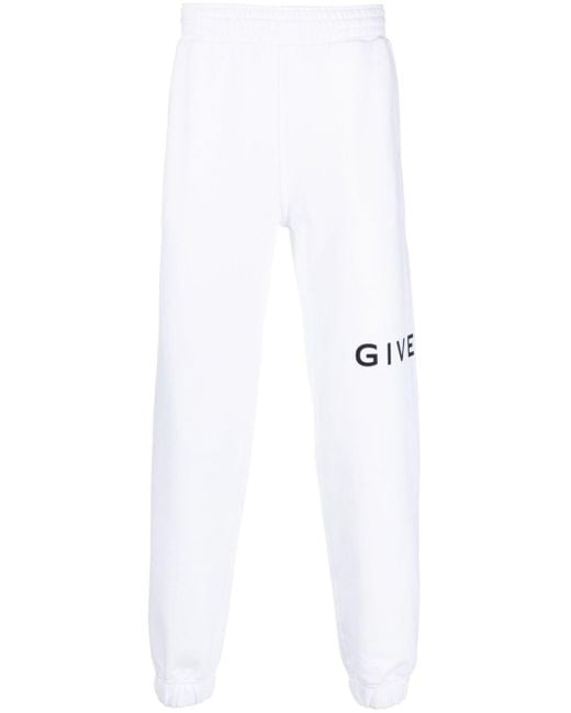 Pantalones de chándal con logo estampado Givenchy de hombre de color White