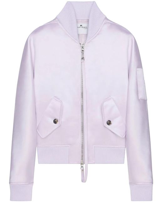 Courreges Purple Satin Bomber Jacket for men