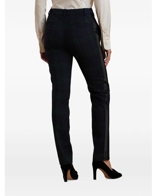 Ralph Lauren Blue Plaid-Pattern Trousers