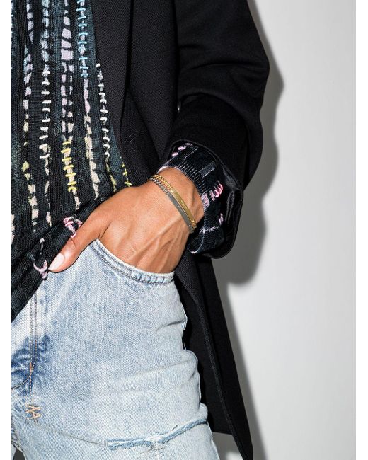 Bracelet en cuir à plaque YSL Cuir Saint Laurent en coloris Neutre Femme Bracelets Bracelets Saint Laurent 