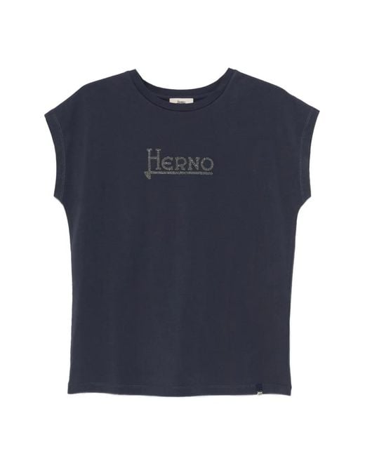 Herno Blue Cotton Polyester T-Shirt