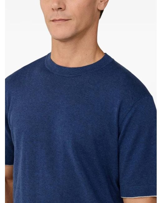 Hackett Blue Short-Sleeves Knitted T-Shirt for men