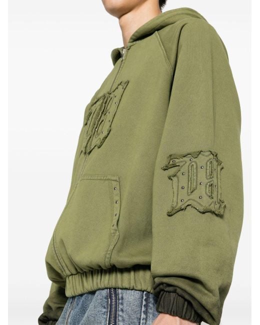 Hoodie zippé en coton à patch logo M I S B H V pour homme en coloris Green