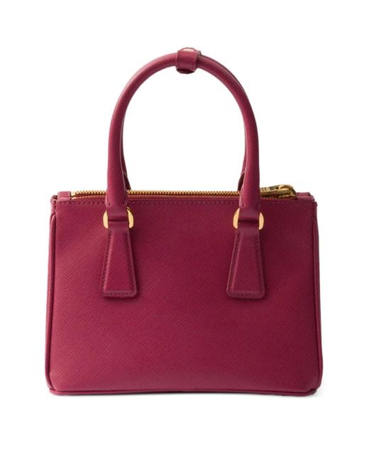 Prada Purple Galleria Mini-Tasche Aus Saffiano-Leder