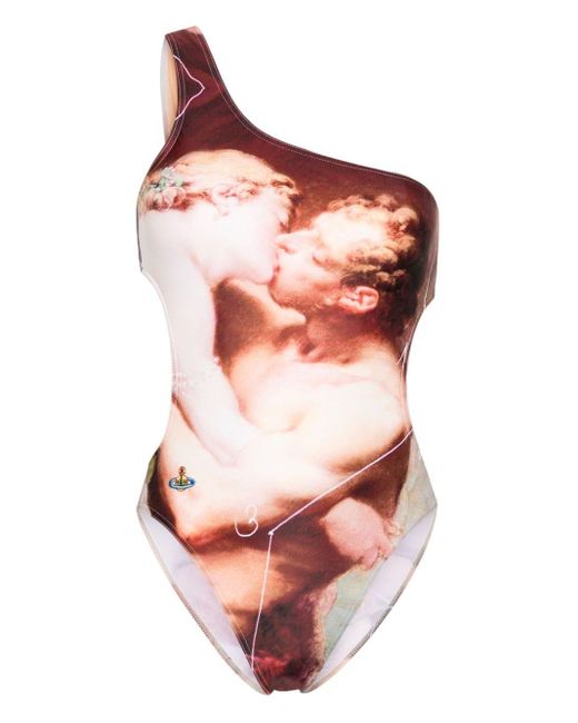 Vivienne Westwood Pink One-Shoulder-Badeanzug