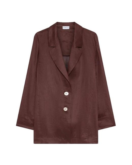 Marella Purple Notched-Lapel Blazer