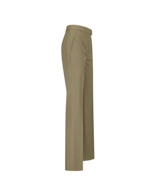 Max Mara Green Pressed-Crease Wide-Leg Trousers