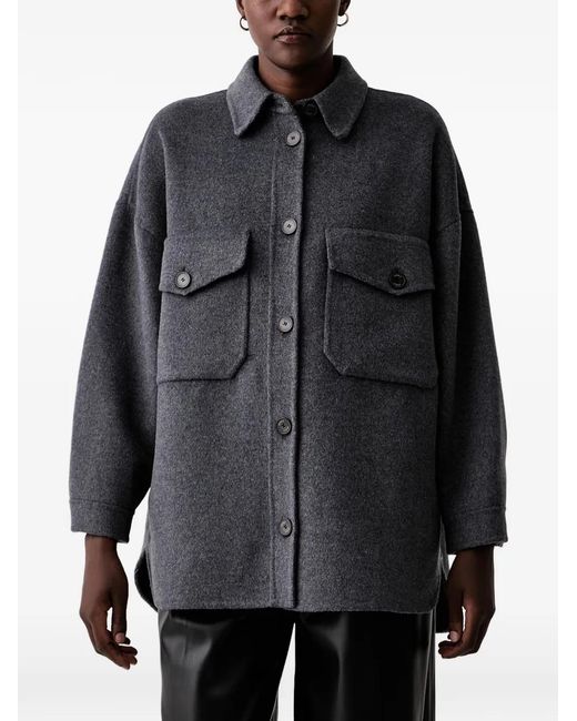 ViCOLO Black Button-Up Chest-Pocket Jacket