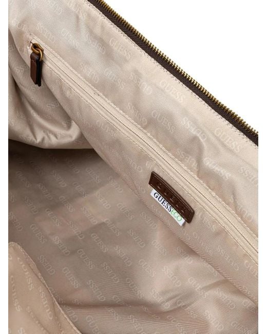 Guess Brown Pisa Logo 4G Logo-Plaque Holdall for men