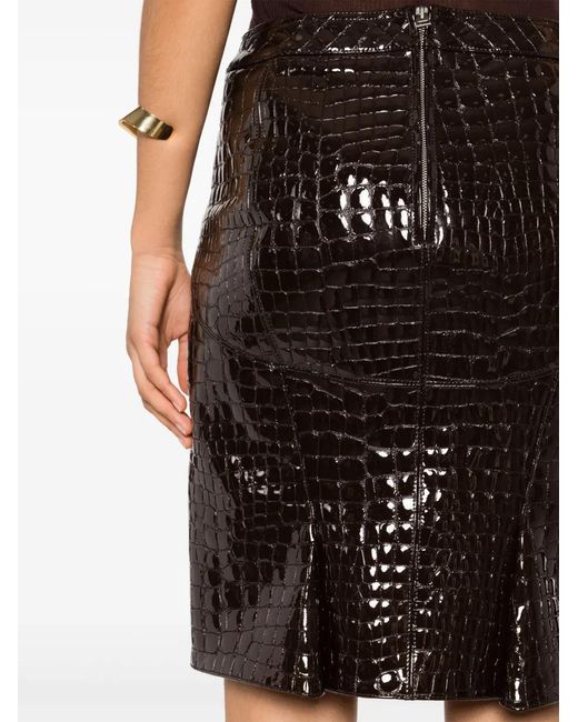 Tom Ford Black Leather Skirt
