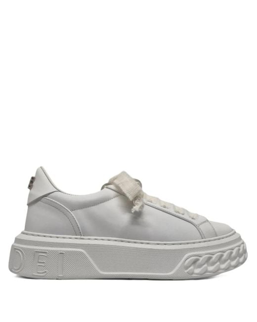 Casadei Gray Off Road Bead-Embellished Sneakers