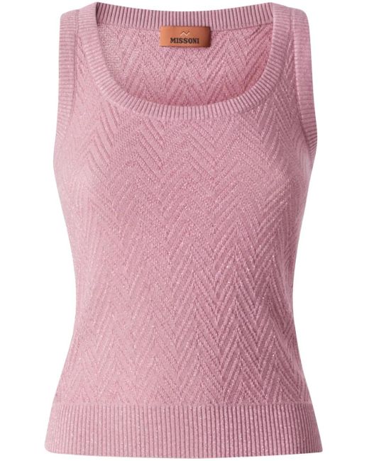 Missoni Pink Zigzag Woven Tank Top
