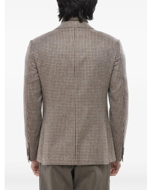 Corneliani Gray Patterned Patch-Pocket Blazer for men