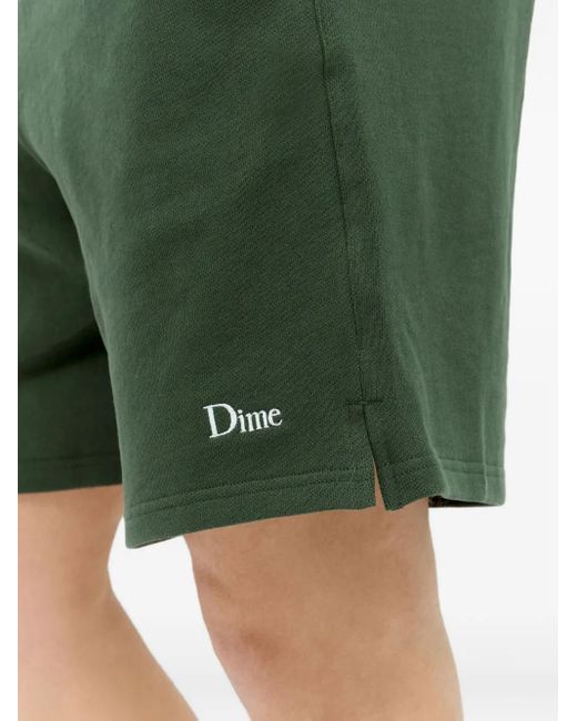 Dime Green Drawstring-Waistband Track Shorts for men