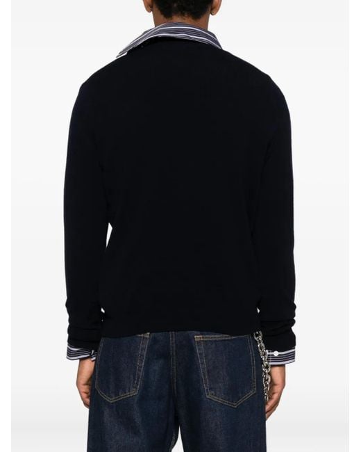 COMME DES GARÇONS PLAY Black Heart-Emblem Rhinestone-Embellishment Cardigan