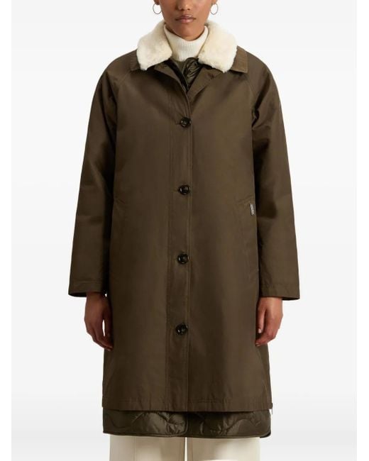 Woolrich Green Faux-Fur Padded Coat