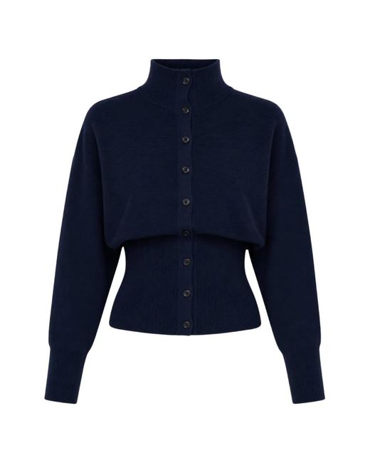 OPEN YY Button-Up Vest in het Blue