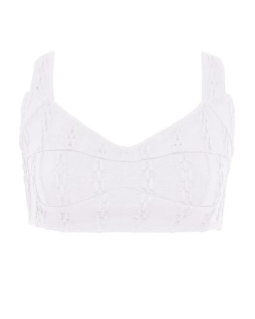 Amir Slama White X Jade Picon Sleeveless Top