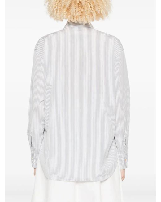 Forte_forte White Striped Cotton Shirt