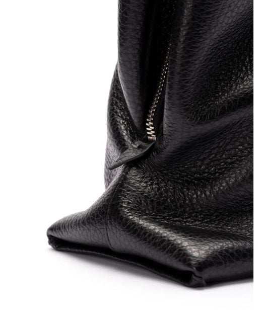 The Attico Black Leather Handle Tote Bag 'La Passeggiata Medium'