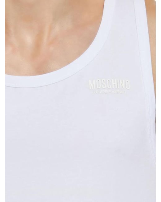 Moschino Black Logo-Print Tank Top (Pack Of Two) for men