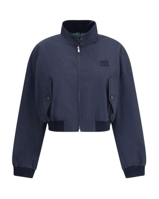 Miu Miu Jack Met Geborduurd Logo in het Blue