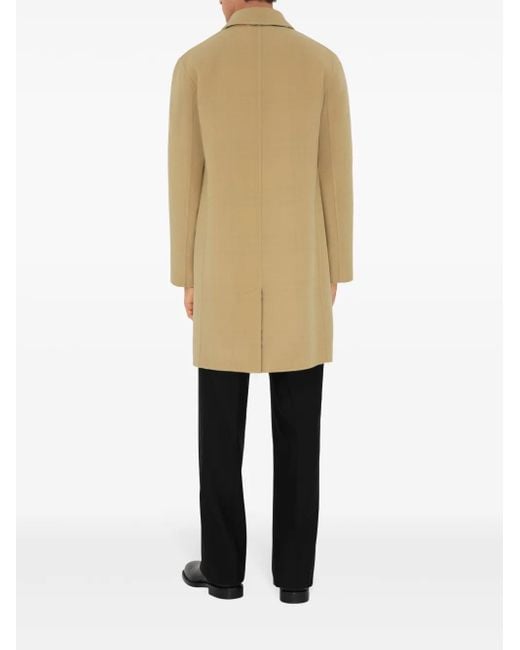 Burberry Natural Mid-Length Wool Car Coat for men