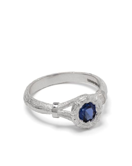 Bleue Burnham White Mini Bound Willow Blue Sapphire Ring