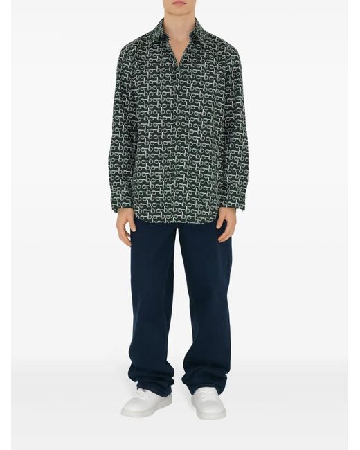 Burberry Green B Cotton Shirt for men