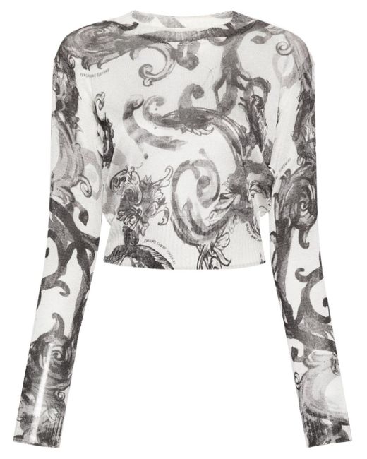 | T-shirt stampa acquerello | female | BIANCO | S di Versace in White