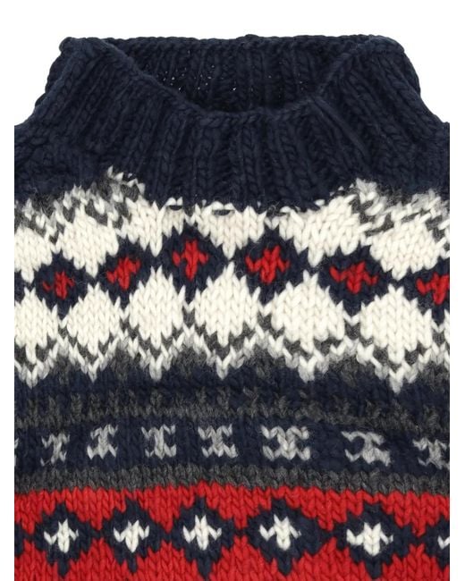 Fortela Blue Patterned Sweater for men