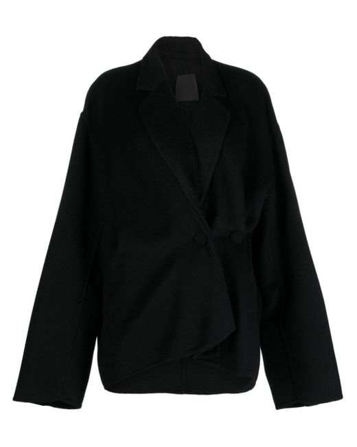 Giacca doppiopetto con dettaglio arricciato di Givenchy in Black
