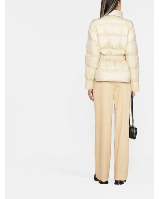 Pinko Natural Logo Print Collar Puffer Jacket