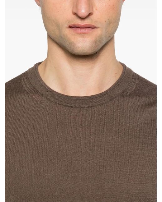 Jonathan Simkhai Brown Ribbed T-Shirt for men
