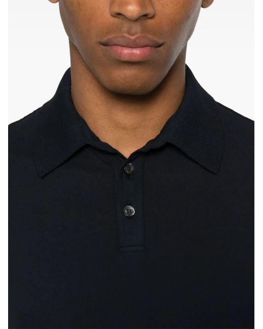 Alpha Studio Blue Short-Sleeve Polo Shirt for men