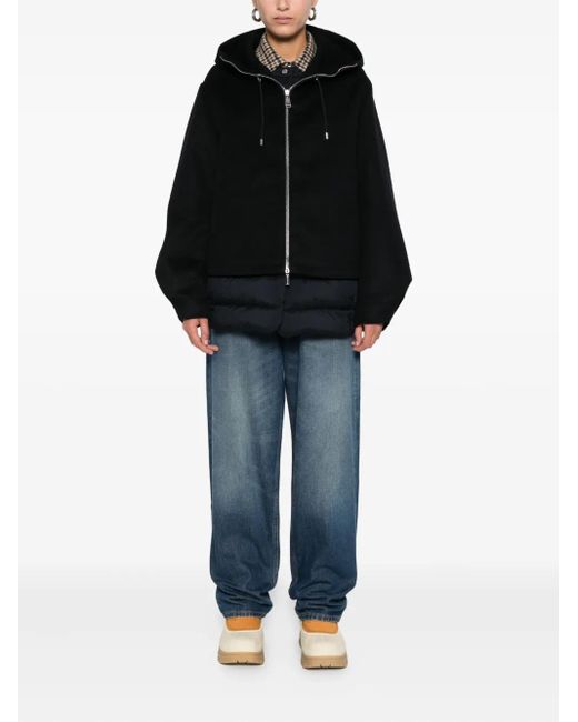Moorer Black Hooded Padded Jacket