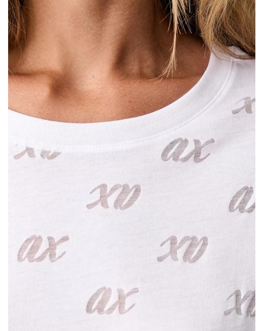 ARMANI EXCHANGE White Logo-Print Crew-Neck T-Shirt