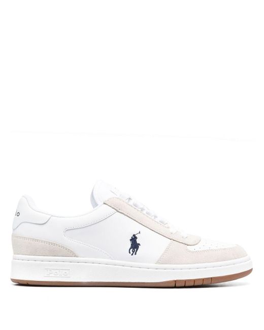 Polo Ralph Lauren レザー Court レザースニーカー カラー ホワイト メンズ Lyst