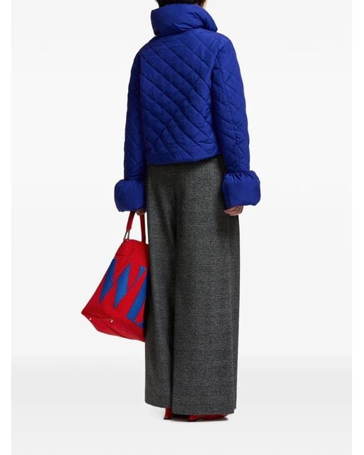 Essentiel Antwerp Blue Zip-Up Quilted Jacket